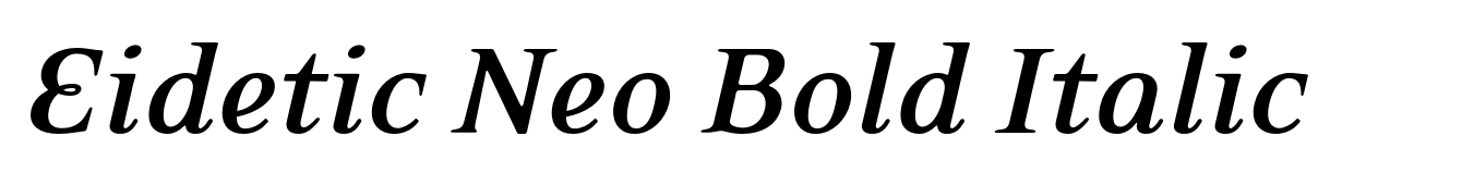 Eidetic Neo Bold Italic